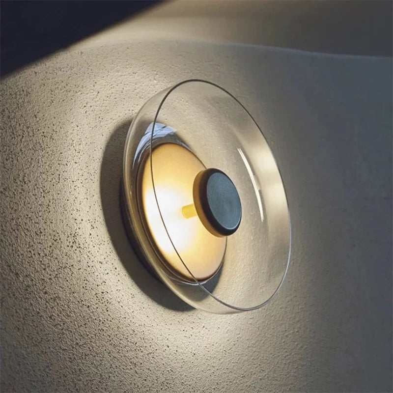 applique murale led transparente moderne dorée fixée mur chambre coucher salle manger