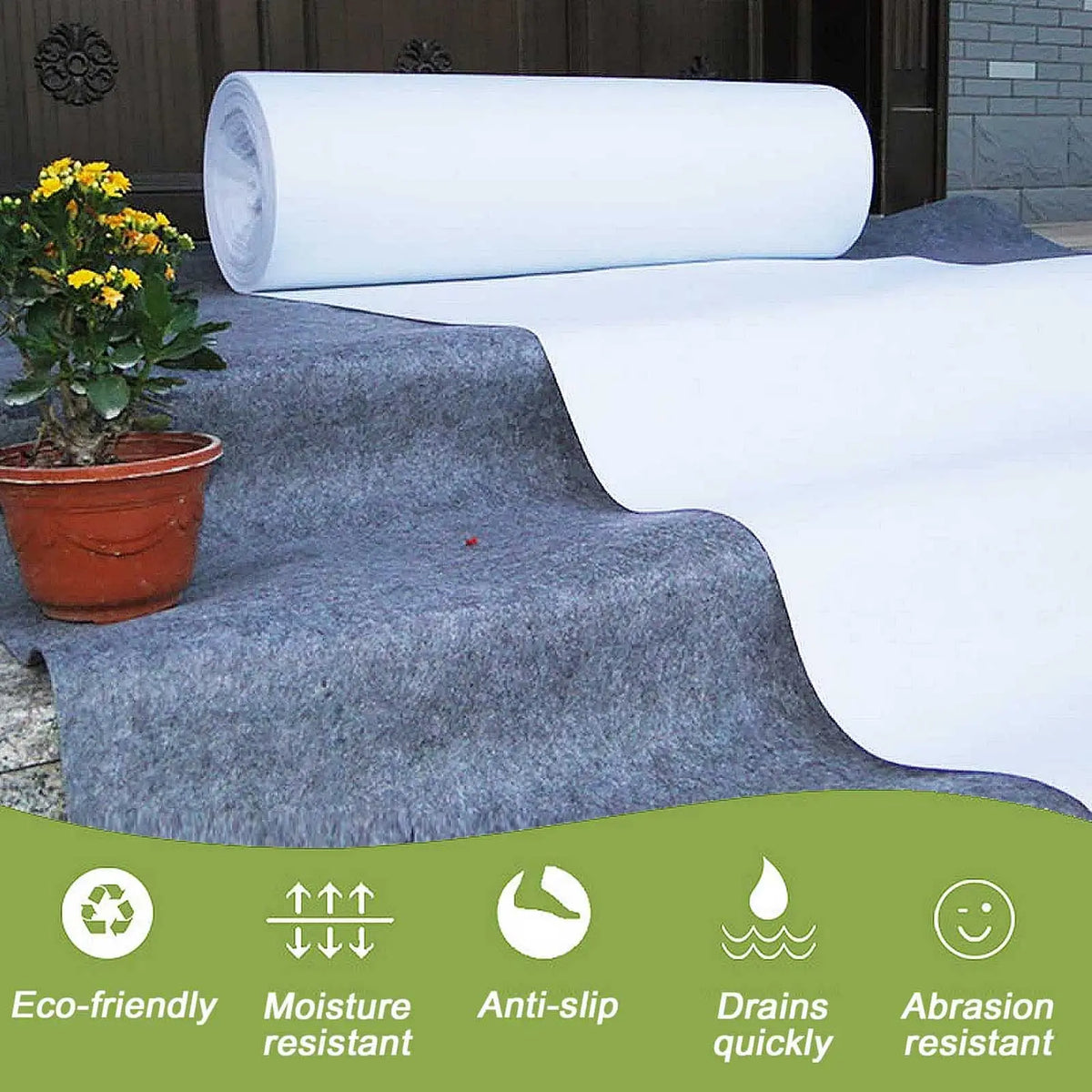 tapis blanc uni moderne antidérapant sol couloir salle blanche longueur 3m