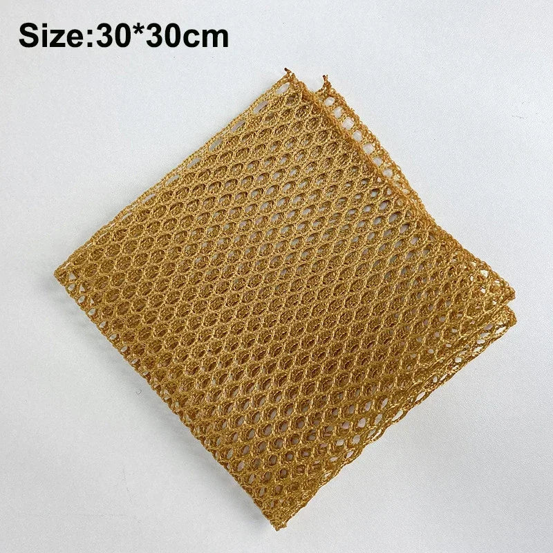 filet pêche maille polyester 30x30cm or gris jaune marron respectueux environnement non stick