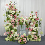 Architectures décoration florales artificielles blanches roses vertes romantiques occasionnelleextérieur mariage anniversaire