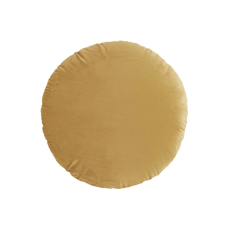 taies d'oreillers rondes velours couleurs unies moderne décoratives intérieur blanc bleu marine jaune rose