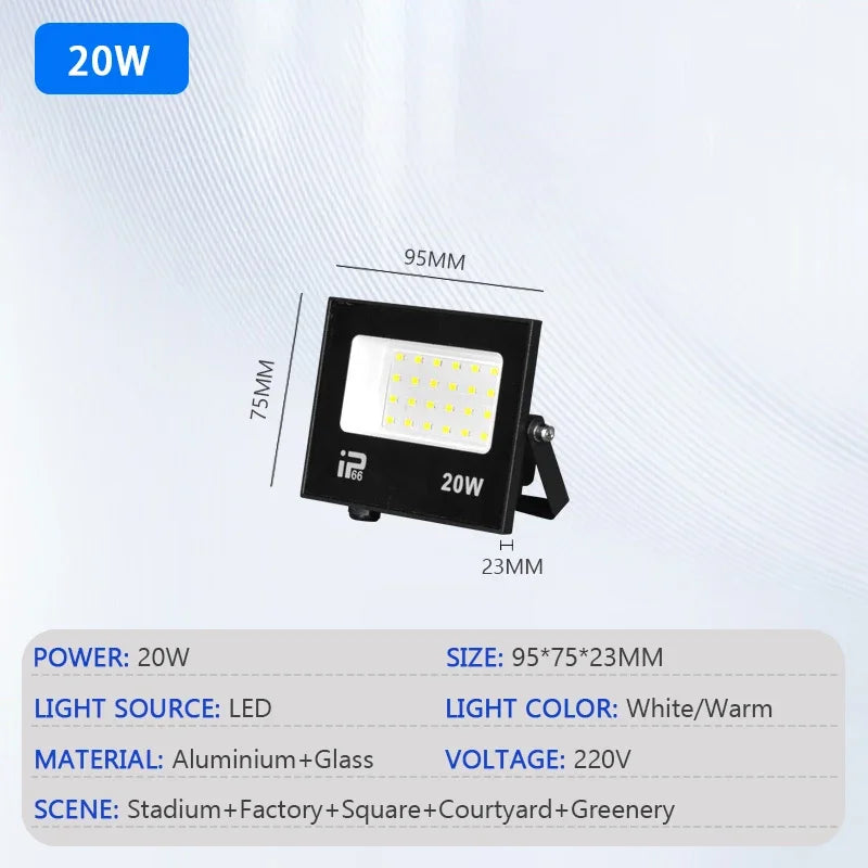 projecteur led extérieur ip66 10w 20w 30w 50w 100w 150w 200w noir moderne