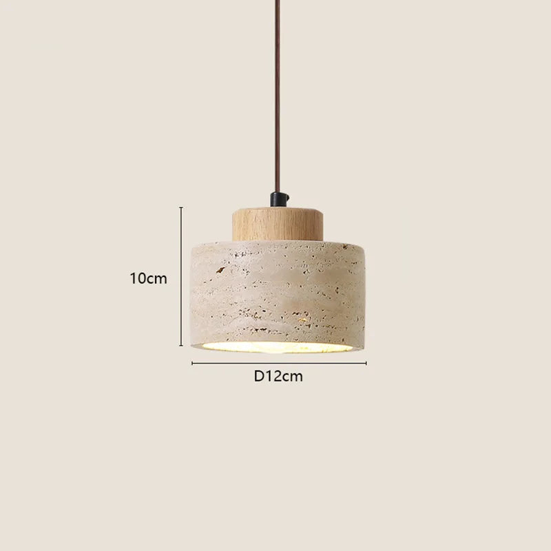lampe suspendue pierre naturelle texture bois moderne élégante câble ajustable chambre salon étude