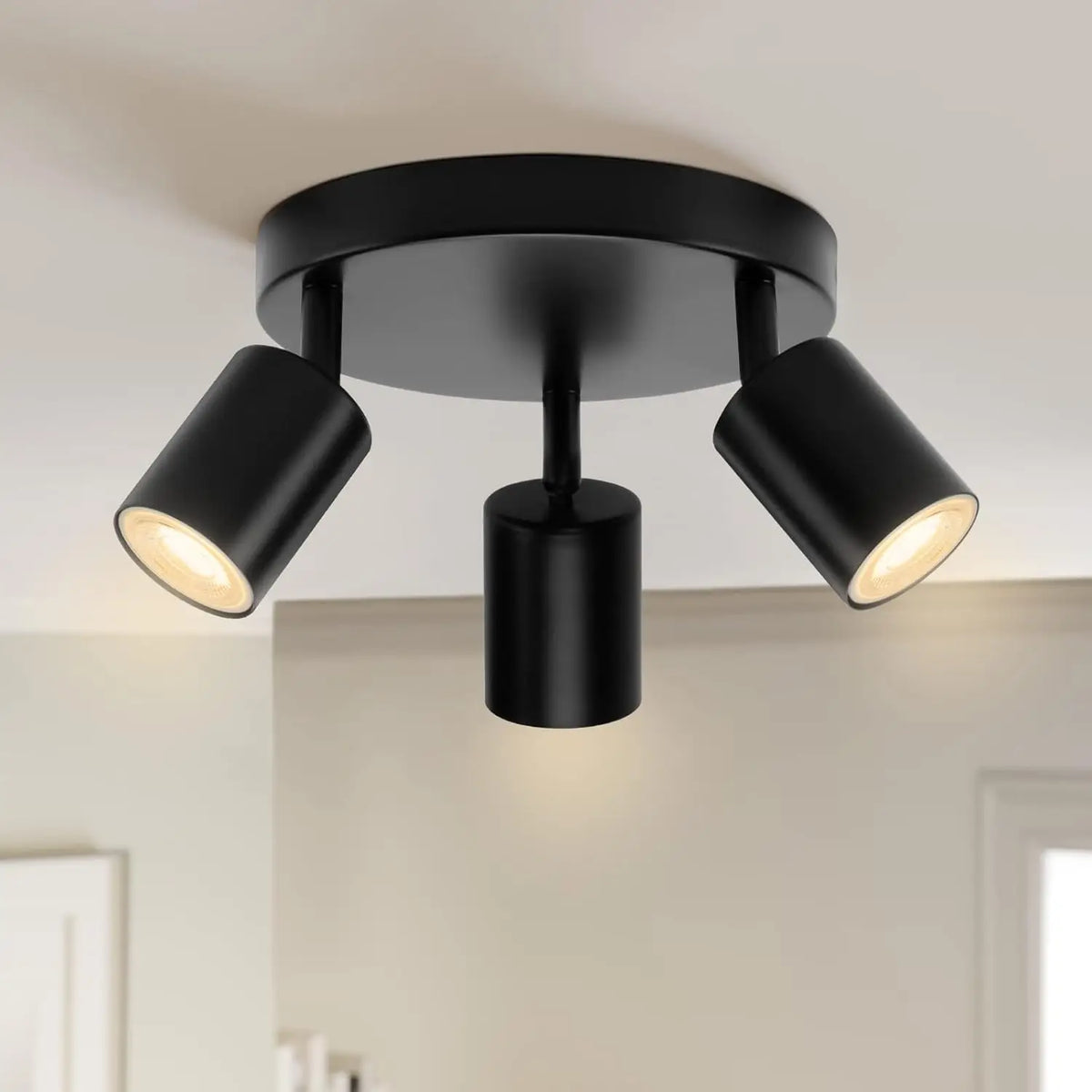 Spot moderne noir fixé plaque bras ajustables LED GU10 90260V(toucher ON/OFF)