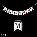 décoration mariage just married guirlande bannières lettres cœurs rouges triangles opaques rustique