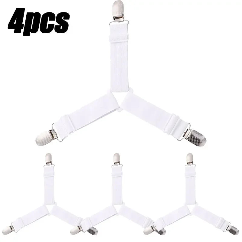 attaches drap métal élastique blanc noir utilitaires clips ressorts ensemble fixations couvertures lit canapé