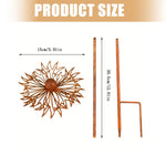 décoration jardin fleur métallique orange rouille aspect vieilli rustique pétales ajourés fixable sol