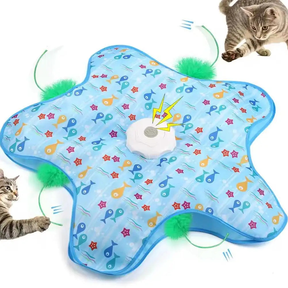 jouet interactif chats plumes bleu poissons colorés moderne son animaux