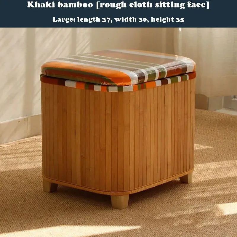 tabouret rangement bois moderne boîte storage couleur brun beige vert blanc