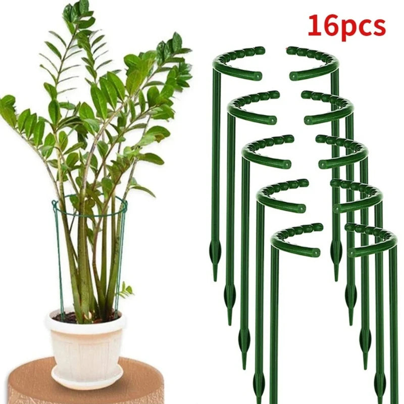 supports plantes vert foncés plastique moderne 16 pièces 16 trous insertion semi circulaire