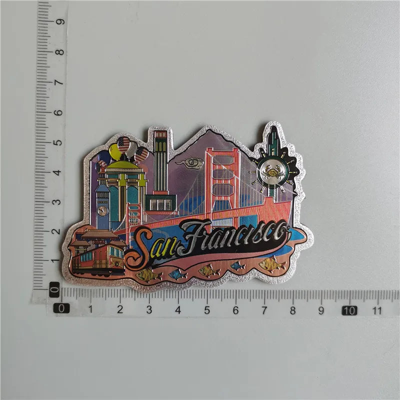 aimant réfrigérateur décoration voyage monuments américains villes californie souvenir magnetique pvc souple graphique