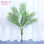 Plante artificielle palmier vert moderne 125cm feuilles plastique décoration intérieure extérieure