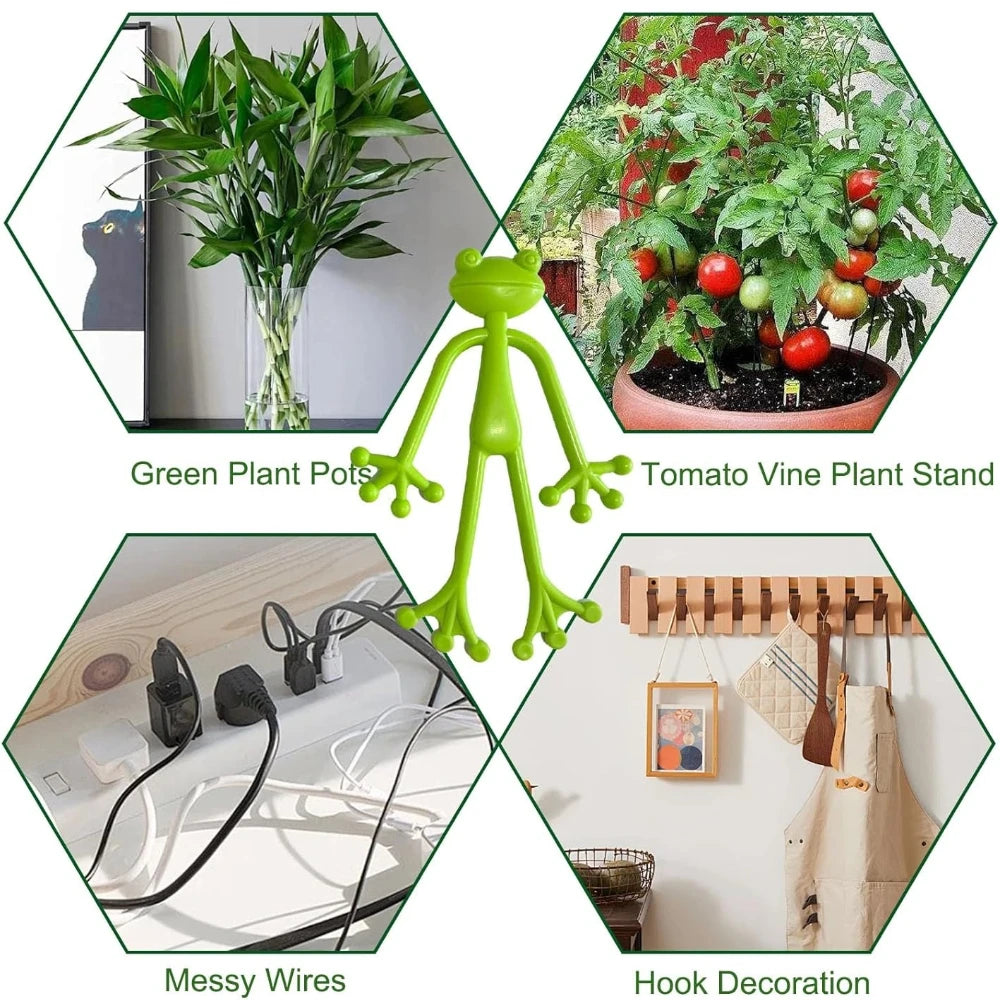 support plante forme grenouille vert adhésif moderne stable jardin intérieur extérieur plastique