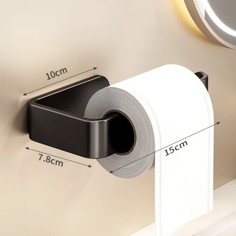 porte rouleau papier toilette adhésif moderne noir mat salle bain sans perçage auto plastique