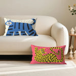 taies d'oreiller animaux nordiques moderne bleu léopard jaune non toxique coton polyester 30x50CM 40x60CM