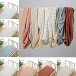 draps lit bébé coton fleurs pois blanc vert rose beige moderne élastique doux maternité