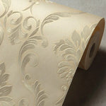 papier peint fleur motif relief classique baroque élégant chambre salon decoration résistant humidité