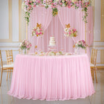 nappe table blanche plissée imperméable l'huile diamètre 48 pouces hauteur 27