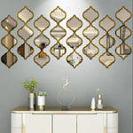 miroirs 3d adhésifs diamants géométriques moderne abstraits noir doré salon chambre