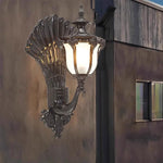 applique murale noire plume paon classique ip65 led éclairage maison moderne aluminium