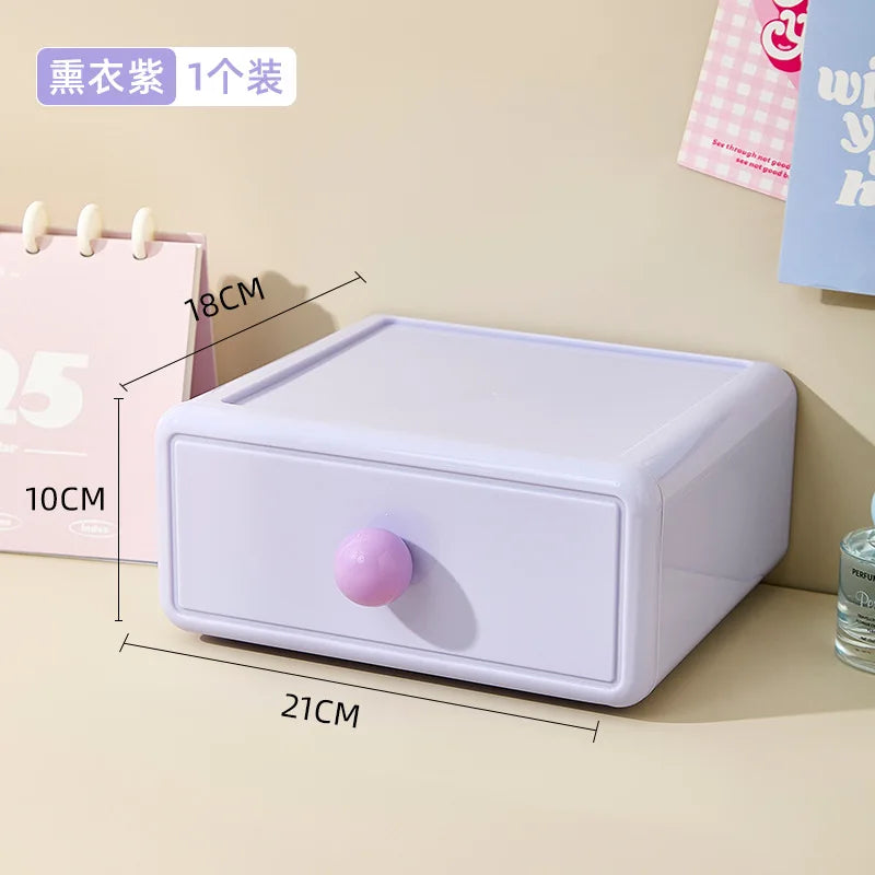 boîte rangement jaune vert rose moderne minimaliste matériau plastique opaquet tiroirs coulissants capacite 2l