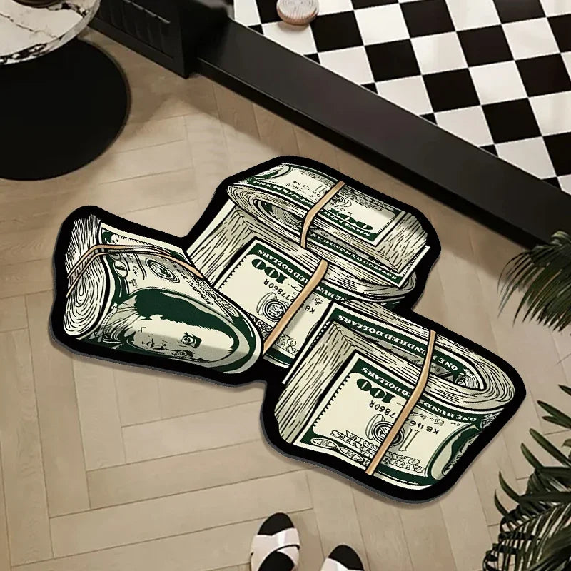 tapis vert blanc noir billets banque moderne antidérapant polyester lavage machine main