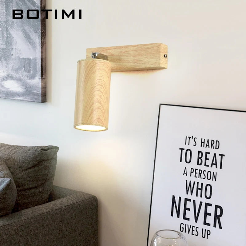 lampe murale moderne grain bois éclairage chambre entrée étude led 220v fixée mur contemporain