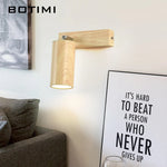lampe murale moderne grain bois éclairage chambre entrée étude led 220v fixée mur contemporain