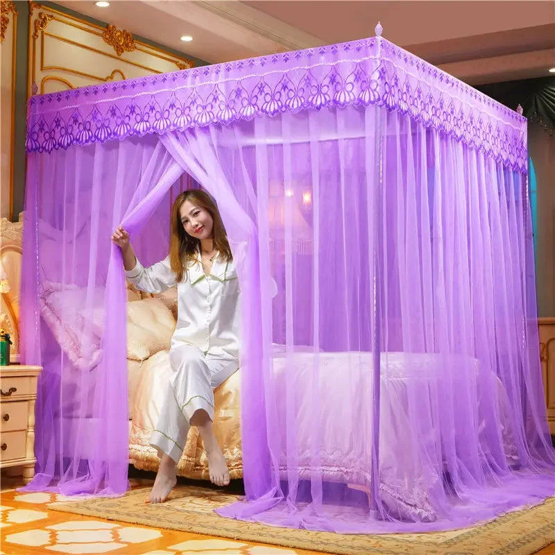 moustiquaire lit dentelle violette rideau anti moustique princesse chambre coucher