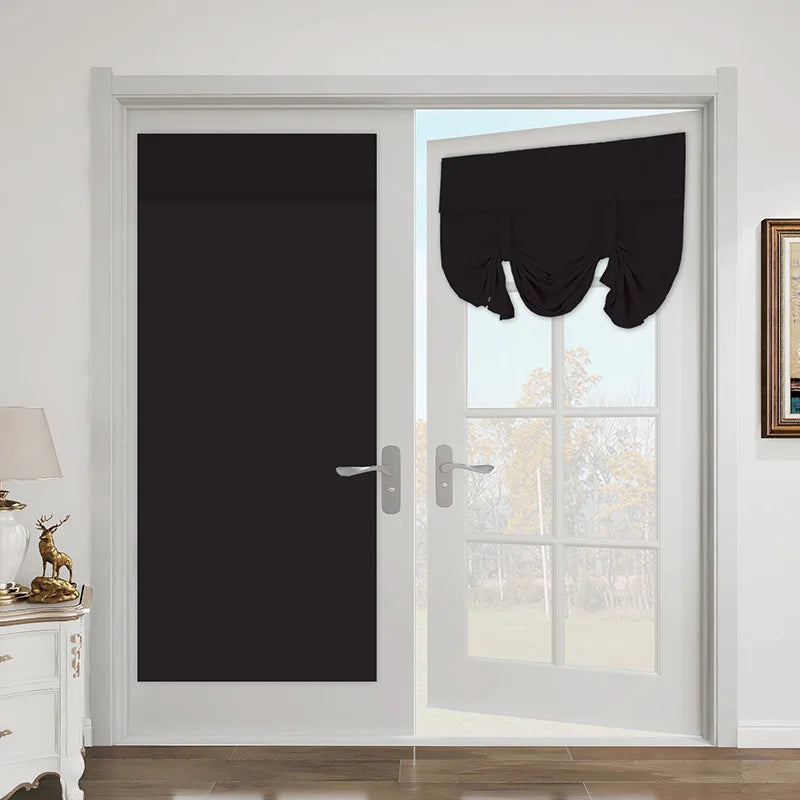 rideaux porte français occultant gris noir moderne intégré fenêtre française polyester opaque classique