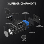 lampe torche rechargeable led 1600lm aluminium noir résistance chocs mode stroboscopique