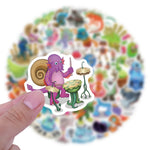 stickers multicolores dessins animés monstres robots animaux pack diy adhésifs mignons musique enfants cartoonaux