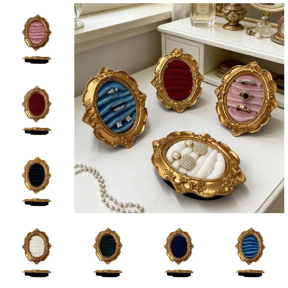 présentoir bijoux velours or rouge bleu rose blanc classique baroque box rangement bijoux