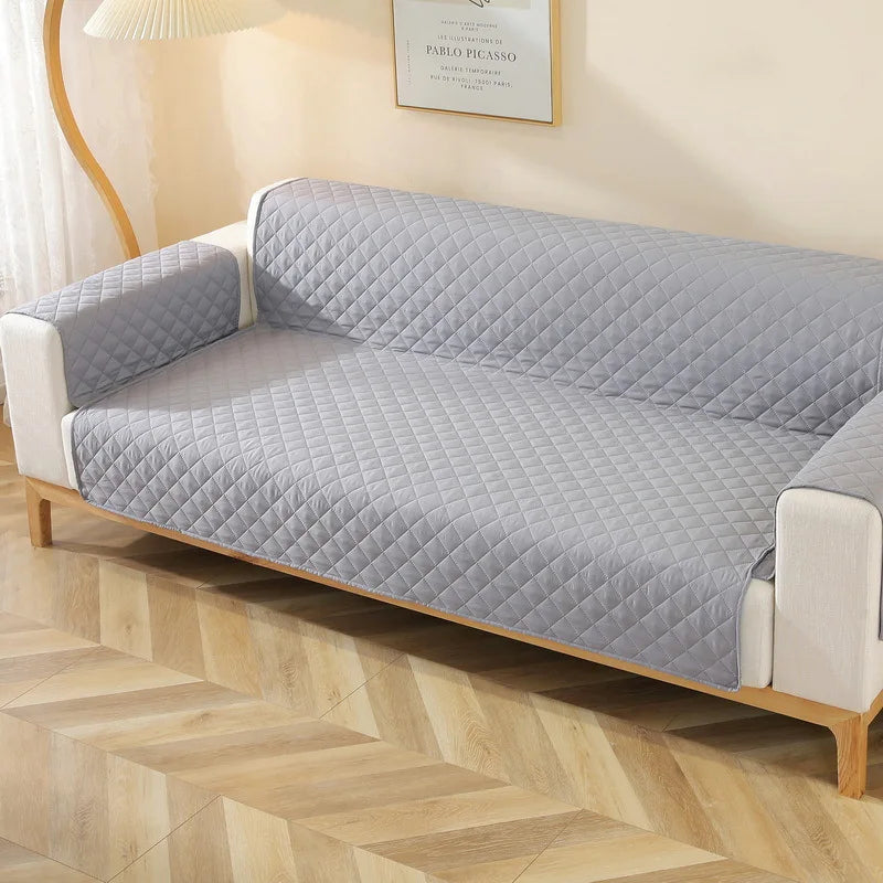 housse canapé imperméable housse protection sofa moderne tissu suédine doux gris marron