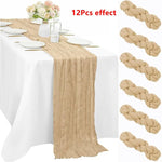 ruban table vert olive crêpe plissé classique élégant imperméable réutilisable mariage fête banquetôtelextérieur 90x180cm