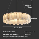 lustre suspension moderne marbre blanc doré lampe suspendue salon luxe table manger élégant