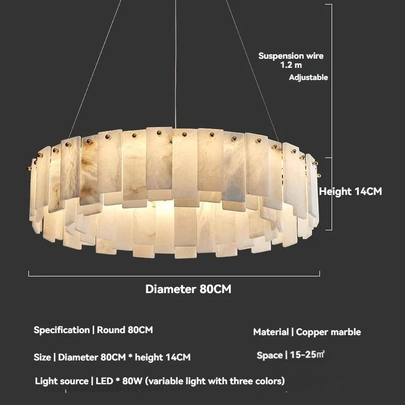 lustre suspension moderne marbre blanc doré lampe suspendue salon luxe table manger élégant