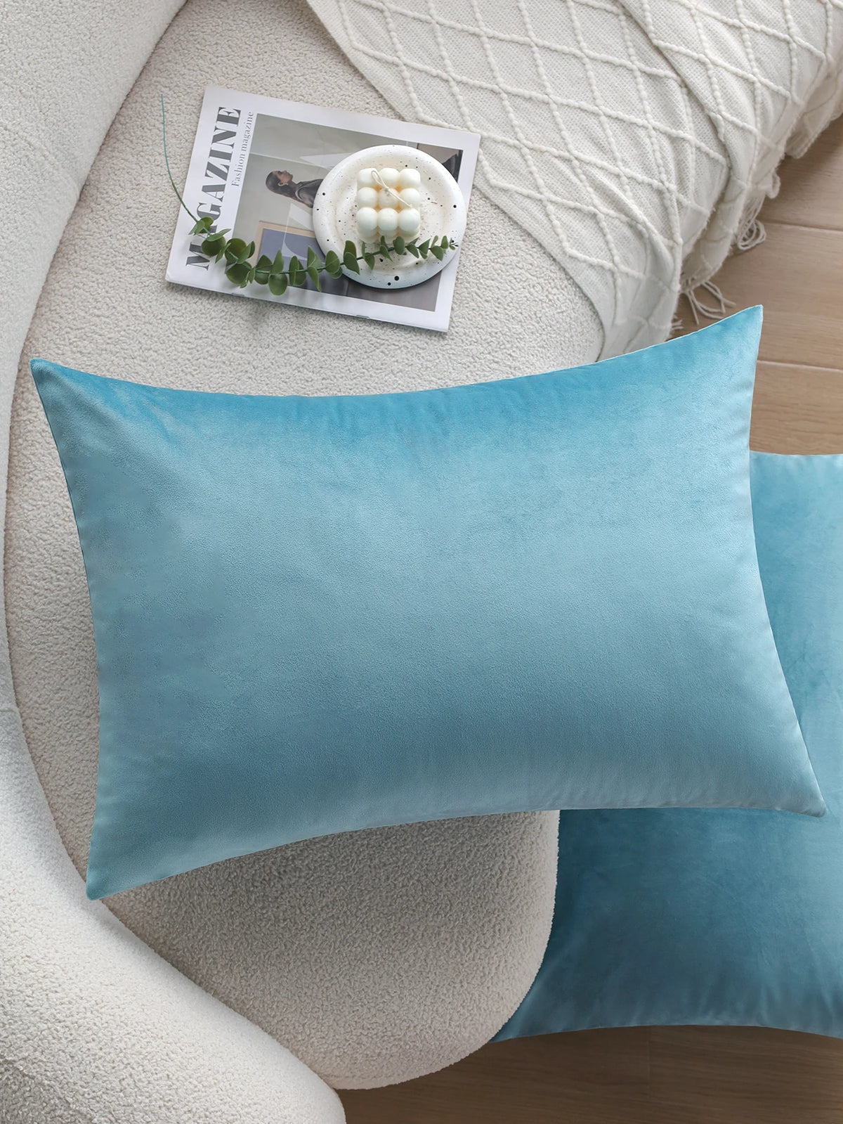 housse coussin velours doux jaune moderne 50x70cm décoration maison canapé voiture