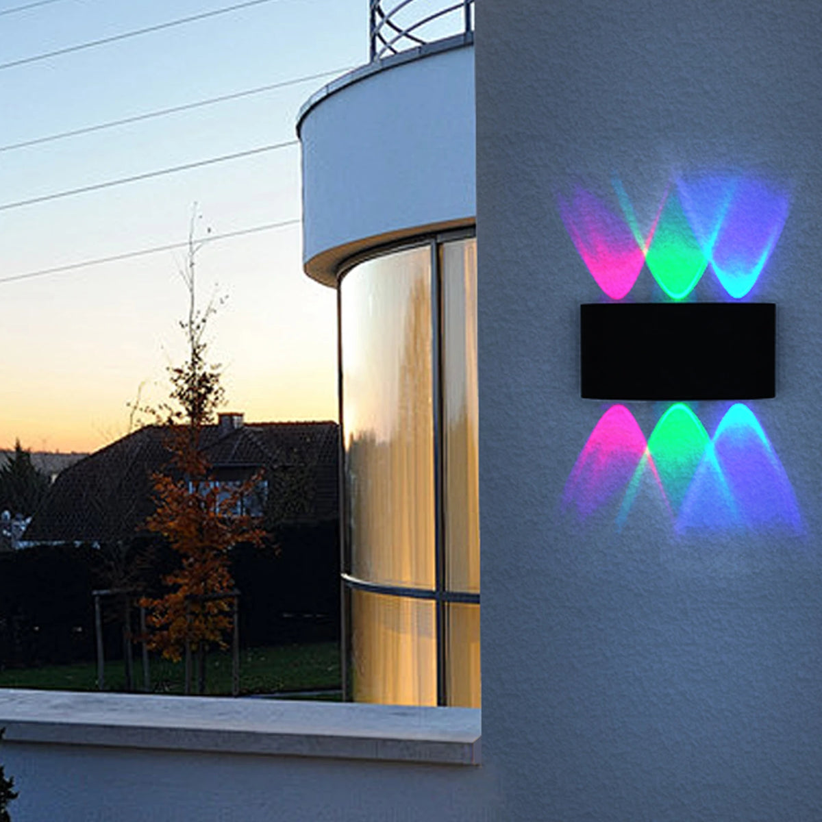 applique murale led moderne noire fixée mur éclairage haut bas chambre entrée salle bain