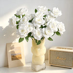 bouquet roses artificielles blanches vase cube decoration maison mariage anniversaireintérieur