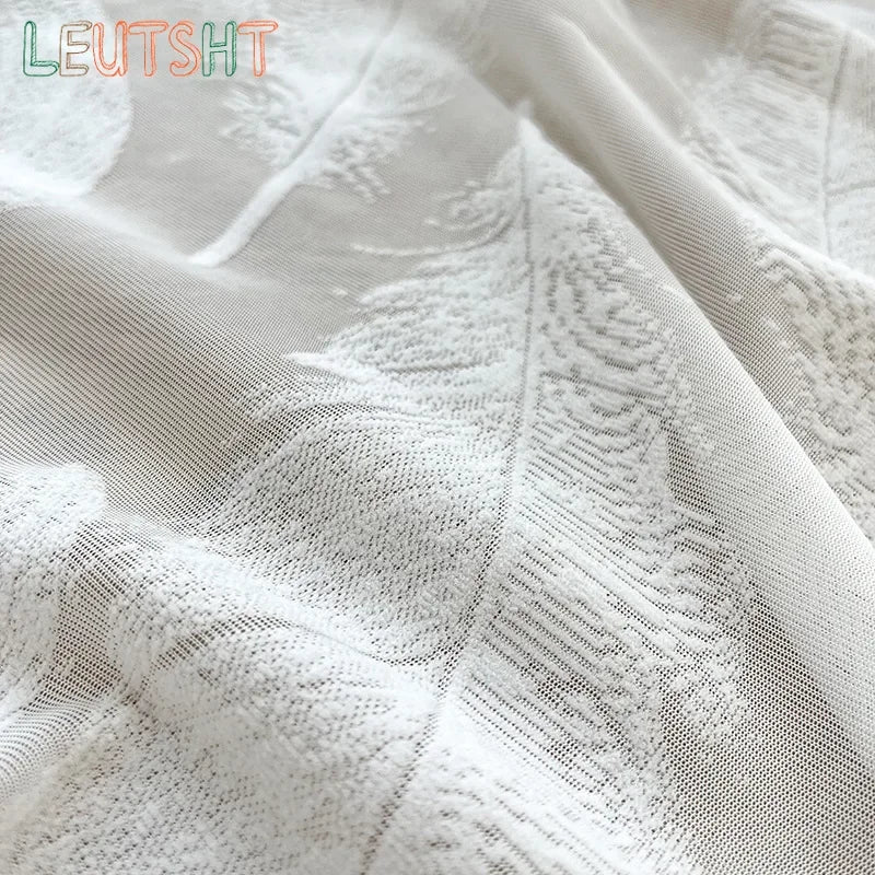 rideau moderne polyester transparent plumes maison 100cm 150cm 200cm 250cm 300cm 400cm 500cm