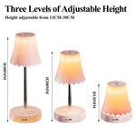 lampe chevet rechargeable led rgb plissée moderne abat jour opaque rose blanche verte