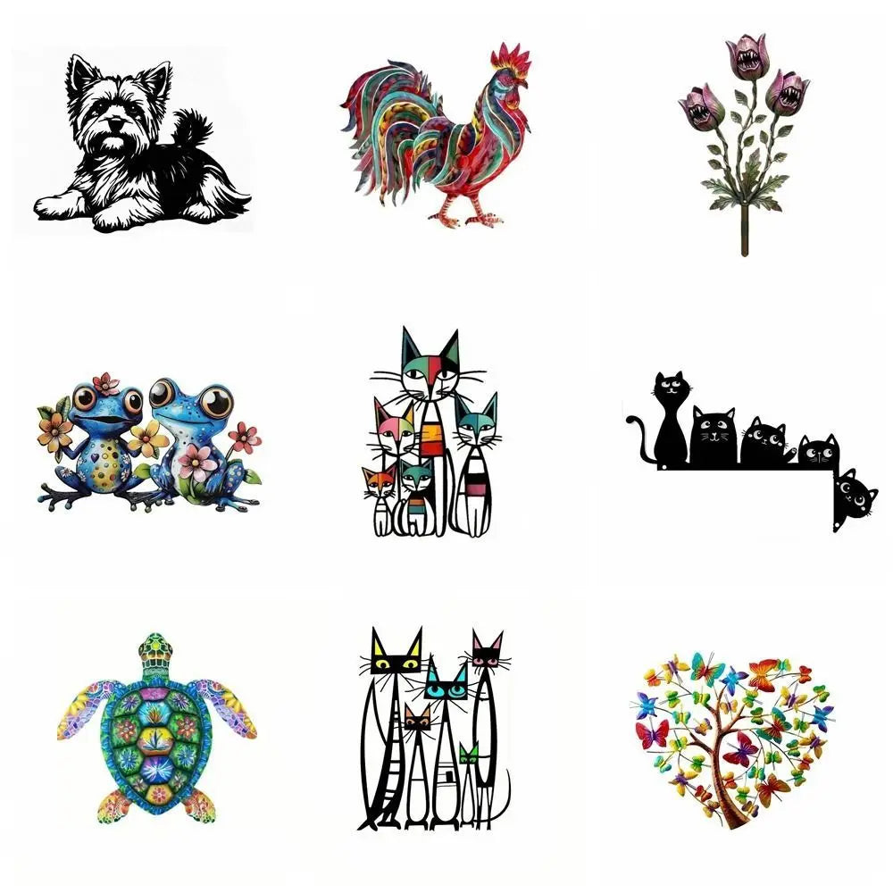 décorations murales multicolores animaux modernes adhésifs extérieures intérieures fleurs papillons