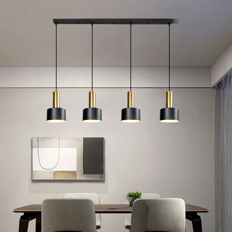 luminaire suspendu moderne multi lumières noir doré salon chambre minimalistetablebarre