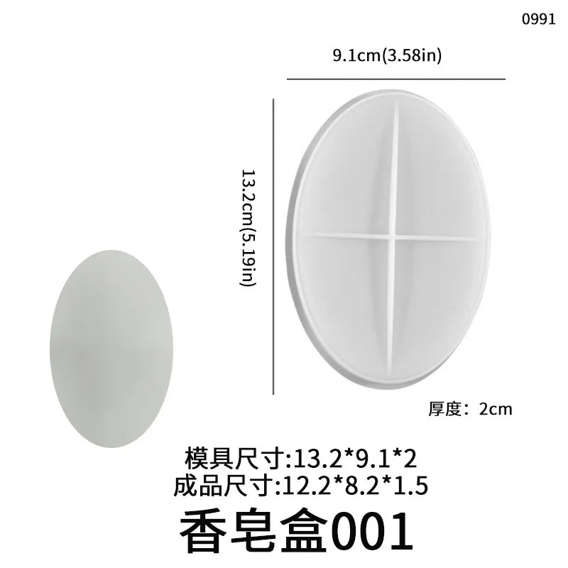 moules savon silicone blanc moderne rectangulaire ovale section drainage