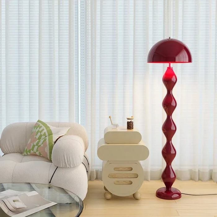Lampe champignon vintage LED sur pied couleur crème style nordique