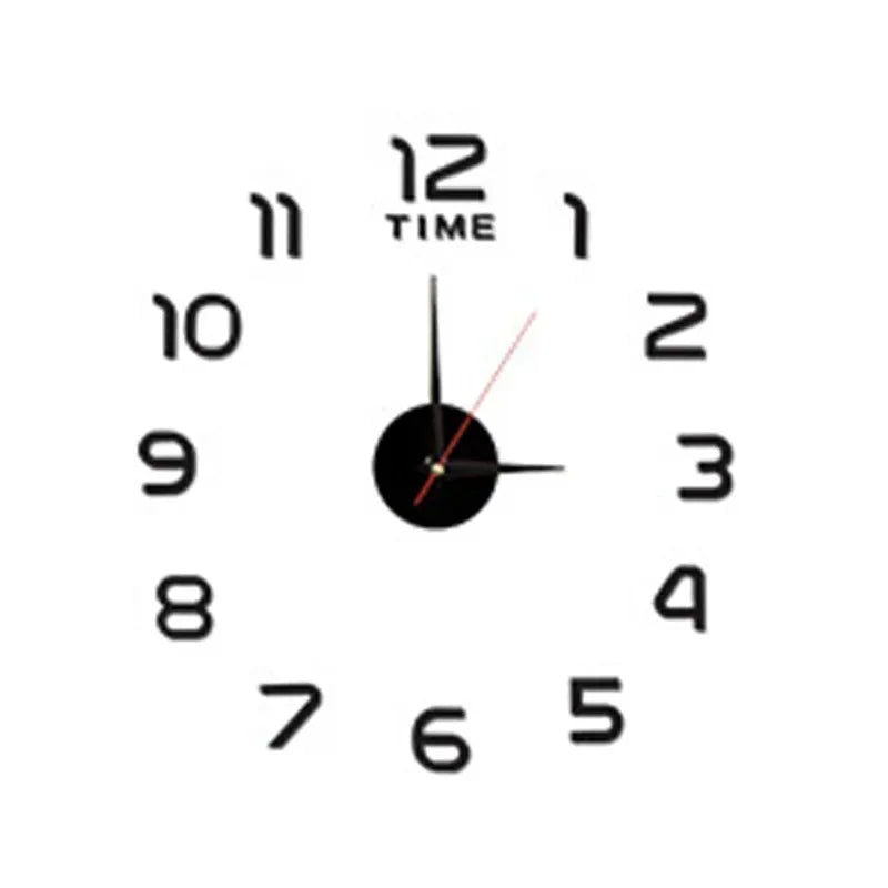 horloge murale moderne stickers numérotés 3d vert fluo noir doré minimaliste salon