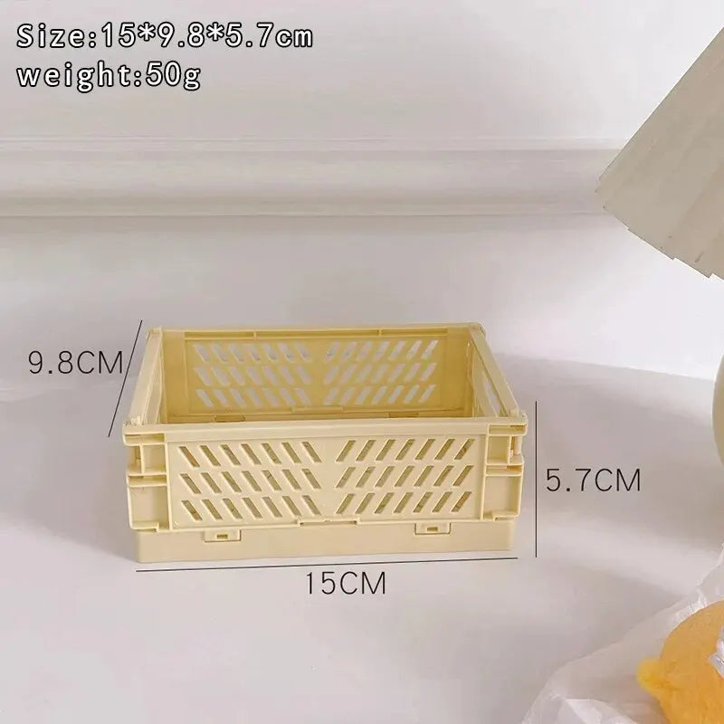 boîtes rangement pliables plastique vert clair rose pâle moderne perforations poignées rangement étudiant