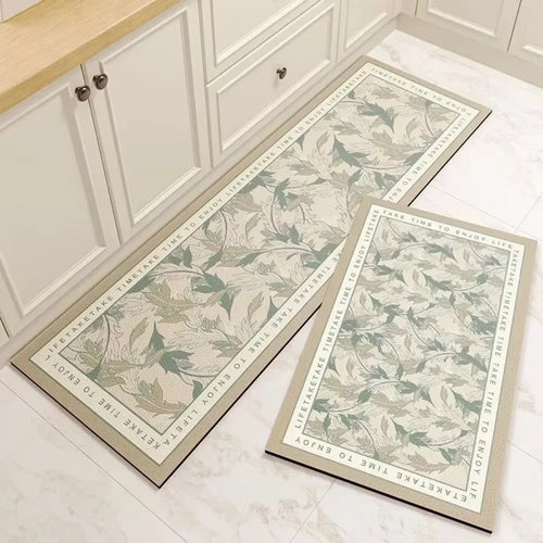 tapis sol cuisine salle bain antidérapant absorbant eau huile moderne décoratif gris beige