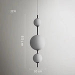suspension moderne sphères blanches salon restaurant chambre led 6000k 4500k 3000k